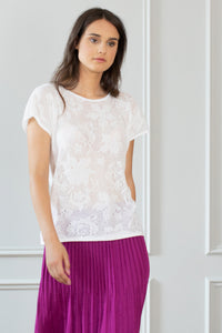 Openwork knitted blouse