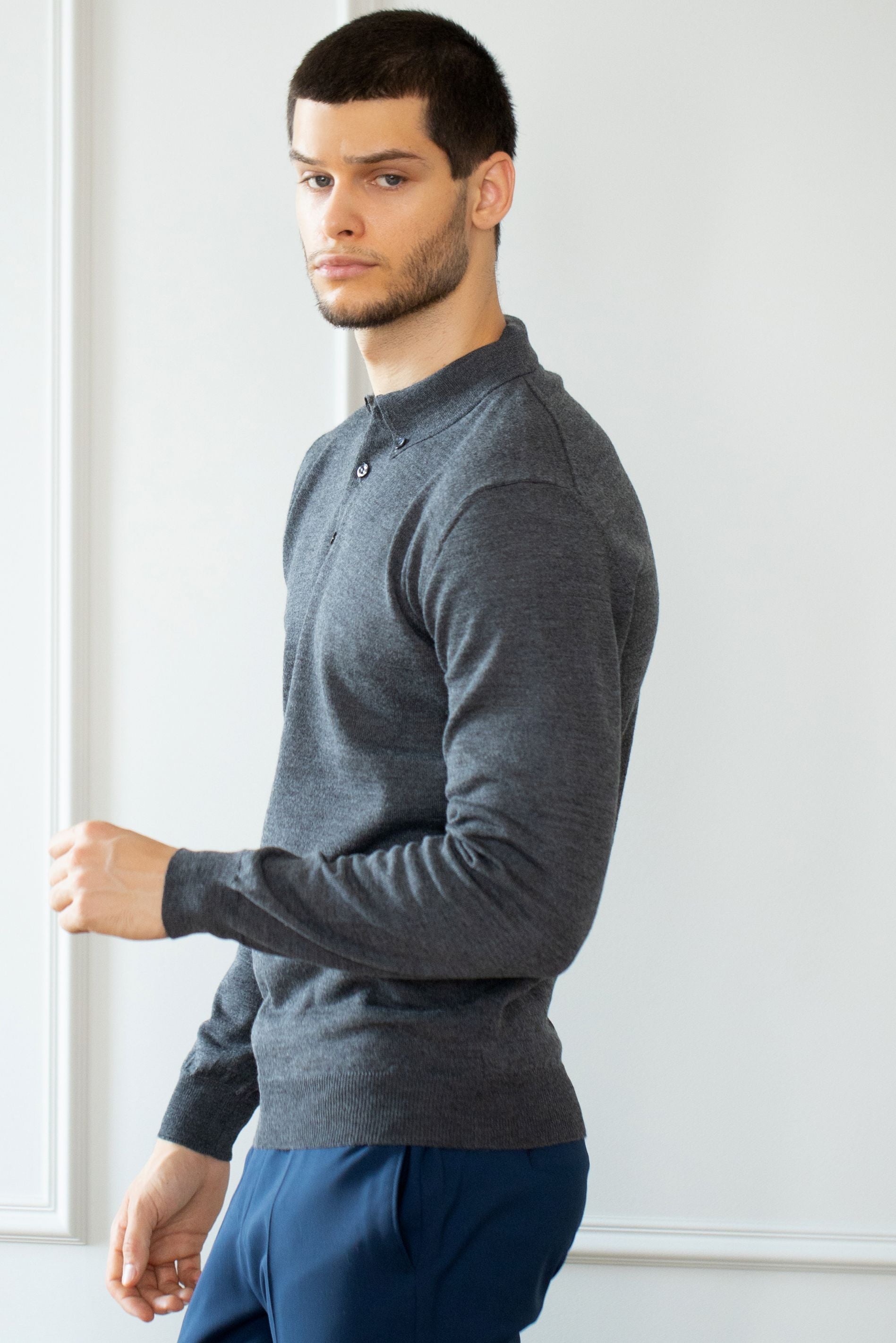 Merino wool polo shirt