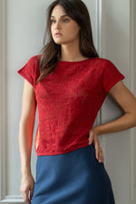 Load image into Gallery viewer, Openwork knitted blouse
