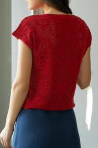 Openwork knitted blouse