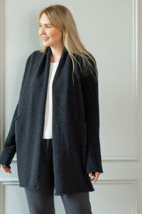 Soft Knit Long Cardigan With Pockets