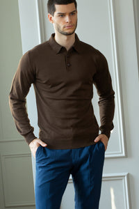 Merino wool polo shirt