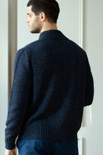 Load image into Gallery viewer, Men&#39;s Merino wool Turtleneck Zip Cardigan
