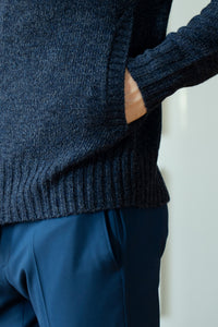 Men's Merino wool Turtleneck Zip Cardigan