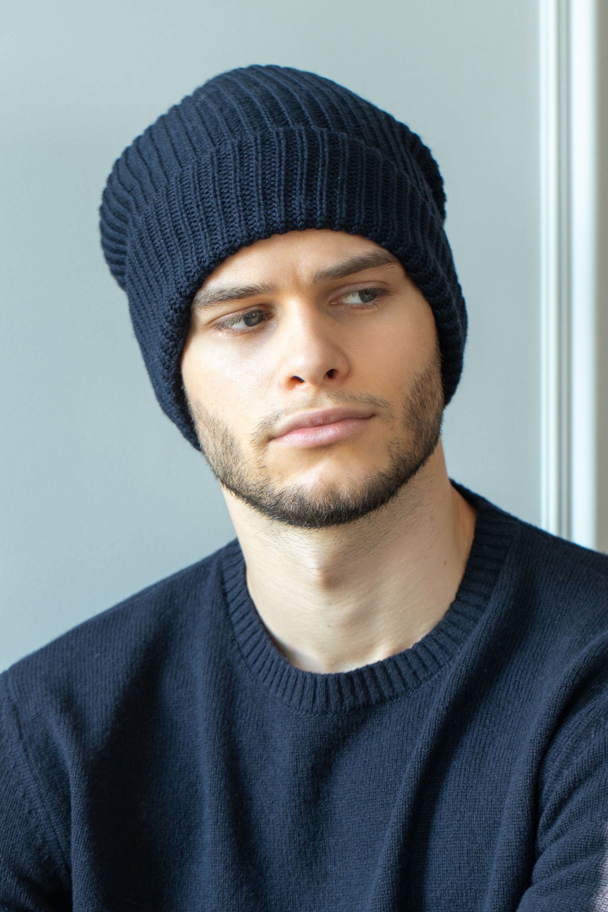 Men ribbed knitted beanie