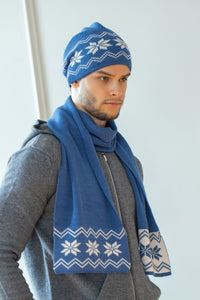 Christmas Hat & Scarf Set with merino Wool