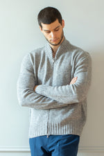 Load image into Gallery viewer, Merino wool Turtleneck Zip Cardigan
