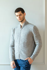 Load image into Gallery viewer, Merino wool Turtleneck Zip Cardigan
