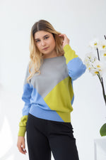 Load image into Gallery viewer, Cotton Colour Block Sweater
