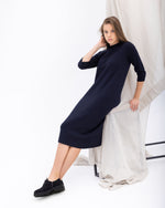 Load image into Gallery viewer, Knitted dresses in diplomatic blue color
