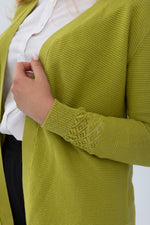 Load image into Gallery viewer, Classic cardigan green cotton
