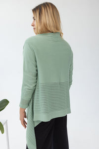 Classic triangle cardigan light green color