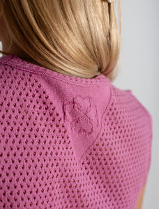 Knitted blouse with fuchsia color