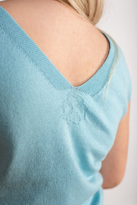 Knitted cotton blouse Light Blue Color color