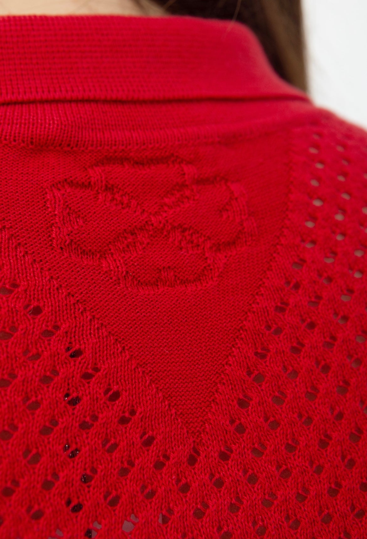 Knit T-Shirt Polo Red Color