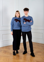 Load image into Gallery viewer, Unisex Blue jeans sweater Horse
