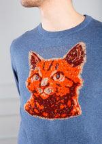 Load image into Gallery viewer, Unisex Blue jeans sweater Cat
