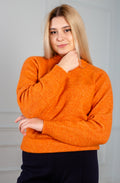 Women Knitted jumper ocher-yellow