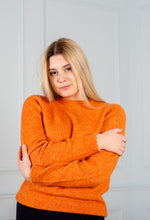 Load image into Gallery viewer, Women Knitted jumper ocher-yellow
