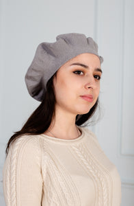 Merino wool beret GREY