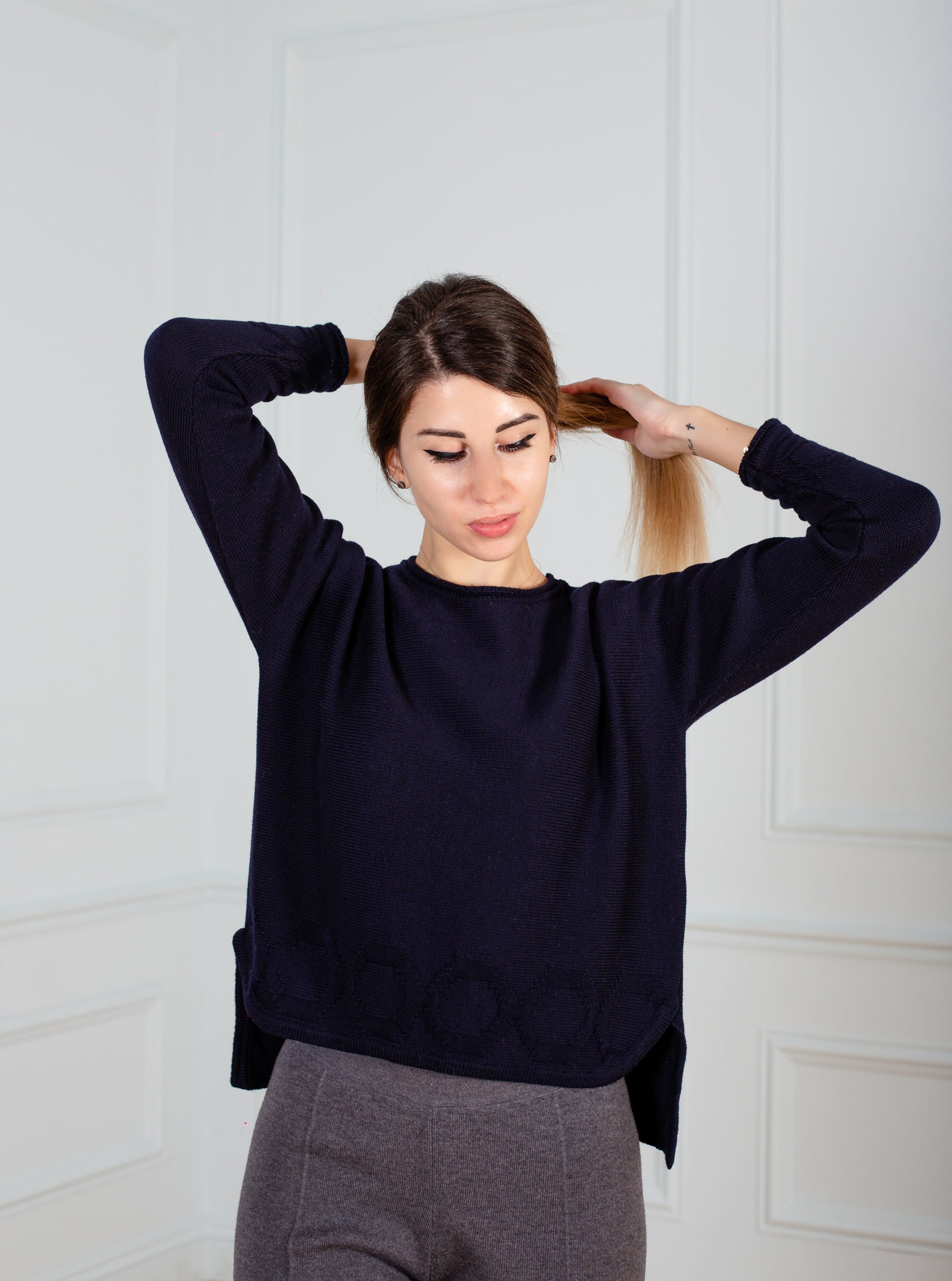 Sweater  women in diplomatic blue color