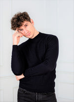 Load image into Gallery viewer, Men turtleneck soft custom jacquard knitted merino wool
