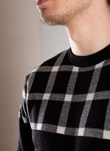 Knitted Jumper windowpane jacquard