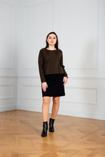 Load image into Gallery viewer, Cable-Knit Sweater brown color
