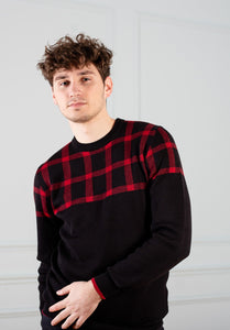 Knitted Jumper windowpane jacquard