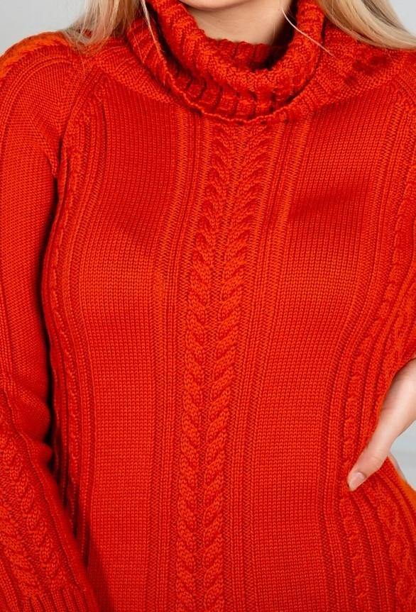 Knitted dresses long in orange color - O'devalle