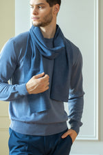 Load image into Gallery viewer, Knit Lightweight scarf for men merino wool
