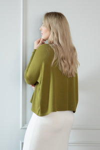 Knit sweater women green colors