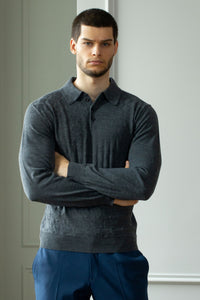 Merino wool polo shirt