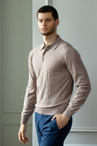 Merino wool polo shirt